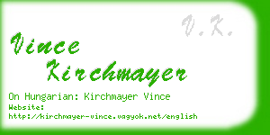 vince kirchmayer business card